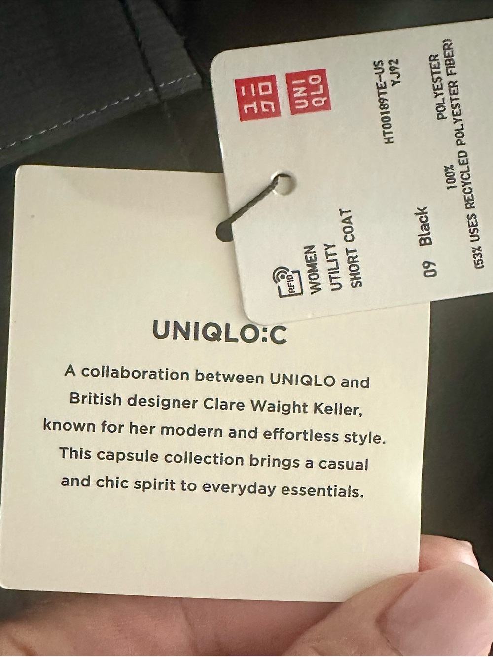 Uniqlo : C collection short utility coat - XL black NWT - Picture 7 of 7